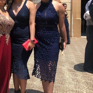 Navy Blue Lace Dress